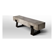 Benjara Metal & Fiber Reinforced Concrete Bench w/ Sled Style Legs- Gray & Black
