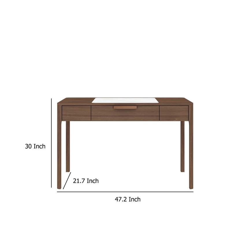 Benjara Office Desk- Brown Solid Wood- 47