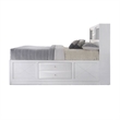 Benjara 8 Drawer Eastern King Bed with Bookcase Headboard and Round Knobs- White