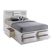 Benjara 8 Drawer Eastern King Bed with Bookcase Headboard and Round Knobs- White