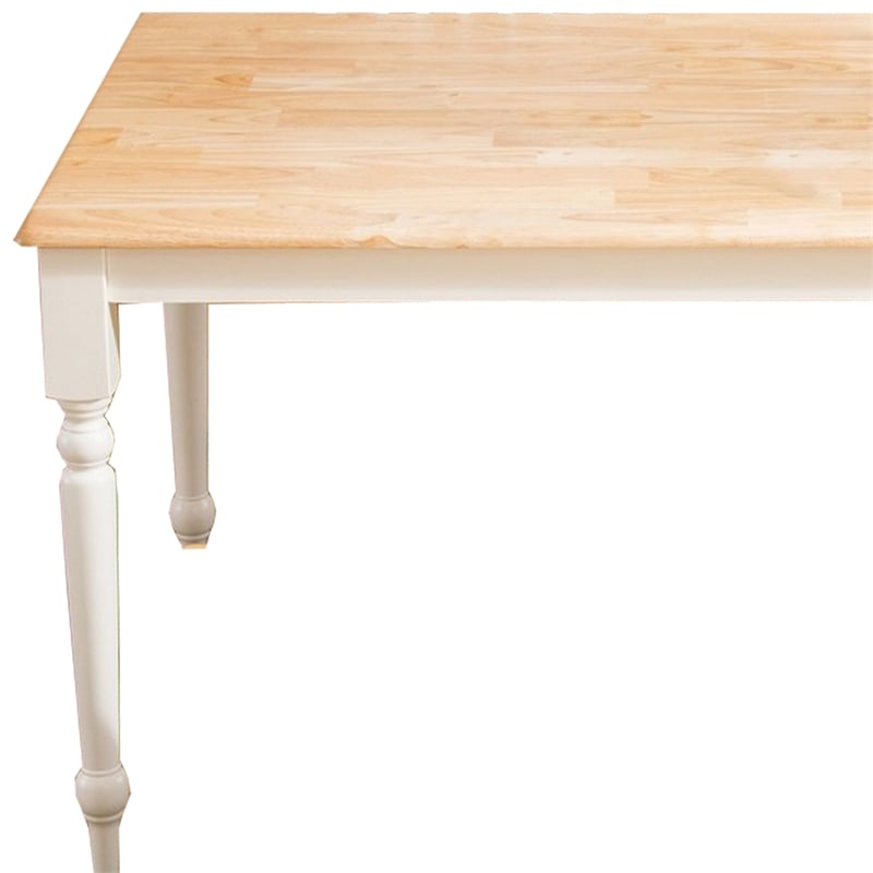 Benjara 6 Piece Farmhouse Wooden Dining Set- White and Brown