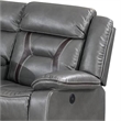 Benjara Lof Power Reclining Sectional Sofa Set- USB Port- Gray Gel Faux Leather