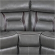 Benjara Lof Power Reclining Sectional Sofa Set- USB Port- Gray Gel Faux Leather