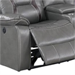 Benjara Lof Power Reclining Sectional Sofa Set- USB Port- Gray Gel Faux Leather