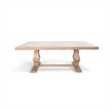 Benjara Anna Dining Table- Carved Legs- Natural Wheat Wood- 84