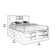 Benjara Queen Size Wooden Storage Bed w/ Eight Spacious Drawers- Black