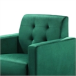 Benjara Oz Living Room Set with 2 Velvet Armchairs- Wood Accent End Table- Green