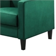 Benjara Oz Living Room Set with 2 Velvet Armchairs- Wood Accent End Table- Green