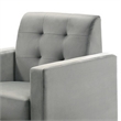 Benjara Oz Living Room Set with 2 Velvet Armchairs- Wood Accent End Table- Gray