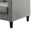 Benjara Oz Living Room Set with 2 Velvet Armchairs- Wood Accent End Table- Gray