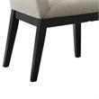 Benjara Kiy 5pc Black Dining Table Set with 4 Ergonomic Chairs- Beige Upholstery