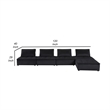 Benjara Alaya 5pc Modular Sofa and Loveseat Set- Tufted Black Velvet Upholstery