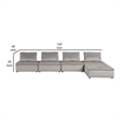 Benjara Alaya 5pc Modular Sofa and Loveseat Set- Tufted Gray Velvet Upholstery