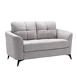 Benjara Odin 2 PC Sofa & Loveseat Set- Light Gray Linen Upholstery