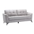 Benjara Odin 2 PC Sofa & Loveseat Set- Light Gray Linen Upholstery