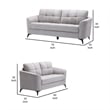 Benjara Odin 2 PC Sofa & Loveseat Set- Light Gray Linen Upholstery