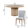 Benjara Emi 5 Piece Dining Table and Chairs Set- Round- Pedestal Base- Oak Brown