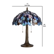Benjara 2 Bulb Floor Lamp with Mosaic Design Shade- Multicolor