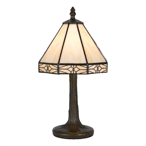 Benjara Tree Like Metal Body Table lamp with Conl Shade-Beige/Bronze
