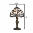 Benjara Metal Body Table Lamp with Dragonfly Design Shade- Multicolor