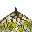 Benjara 2 Bulb Table Lamp with Leaf Design Glass Shade- Multicolor