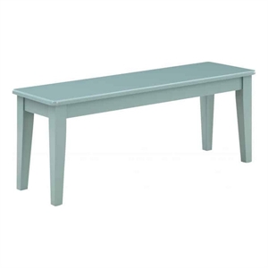 Benjara Bray 44&quot Modern Rectangular Dining Bench- Tapered Legs- Teal Blue