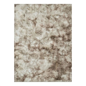 Benjara 5 x 7 Area Rug-Non Slip Canvas Backing - Tie Dye Polyester in Beige