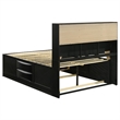 Benjara 4pc Queen Bedroom Set with Storage Headboard and Footboard- Black
