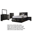 Benjara 5pc Queen Bedroom Set with Storage Headboard and Footboard- Black