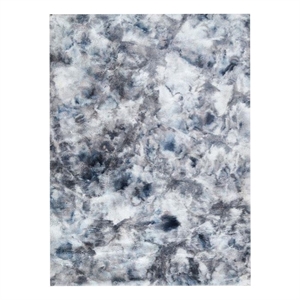Benjara 5 x 7 Area Rug-Non Slip Canvas Backing- Tie Dye Polyester-Gray