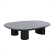 Benjara Cid Sami Coffee Table (Set of 2)- Freeform Shape- Black Solid Wood Frame