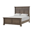 Huder 4pc Queen Bedroom Set- Sculpted Tall Headboard- Dark Walnut Brown