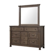 Huder 4pc Queen Bedroom Set- Sculpted Tall Headboard- Dark Walnut Brown