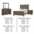 Huder 4pc Queen Bedroom Set- Sculpted Tall Headboard- Dark Walnut Brown