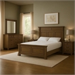 Huder 4pc Queen Bedroom Set- Sculpted Tall Headboard- Dark Walnut Brown