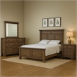 Huder 4pc Queen Bedroom Set- Sculpted Tall Headboard- Dark Walnut Brown