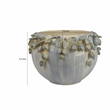 Decorative Bowl Planter- White Ceramic with Floral Garland Rim- 8.5 Inch