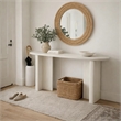 Console Table- White Wood- 63 Inch Rectangular Top with Minimalist Legs