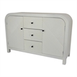 Jack Credenza Sideboard- White Wood- 2 Cabinets and 3 Drawers- 47 Inch