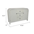 Jack Credenza Sideboard- White Wood- 2 Cabinets and 3 Drawers- 47 Inch