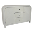 Jack Credenza Sideboard- White Wood- 2 Cabinets and 3 Drawers- 47 Inch