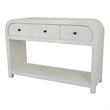 Jack Console Table- White Wood- 3 Drawers and Bottom Shelf- 47 Inch