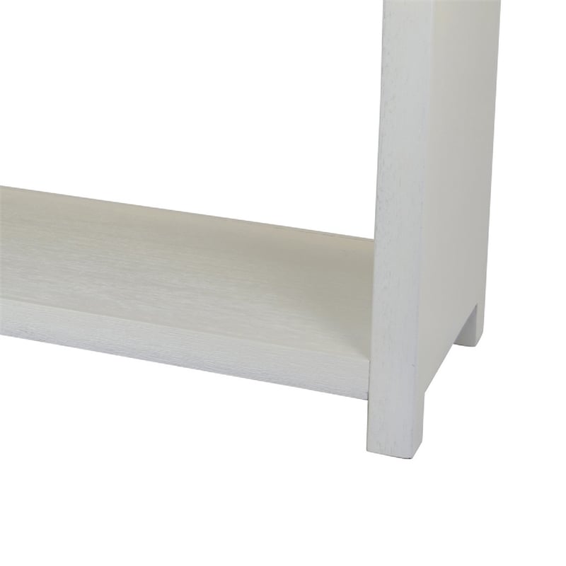 Jack Console Table- White Wood- 3 Drawers and Bottom Shelf- 47 Inch