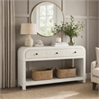 Jack Console Table- White Wood- 3 Drawers and Bottom Shelf- 47 Inch