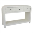 Jack Console Table- White Wood- 3 Drawers and Bottom Shelf- 47 Inch