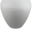 Textured Amphora Style Vase- White Metal with Dual Handles- 19 Inch