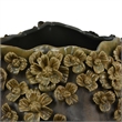 Siya Decorative Vase- Brown Ceramic- Rustic Round Floral Design- 13 Inch