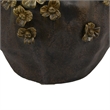 Siya Decorative Vase- Brown Ceramic- Rustic Round Floral Design- 13 Inch