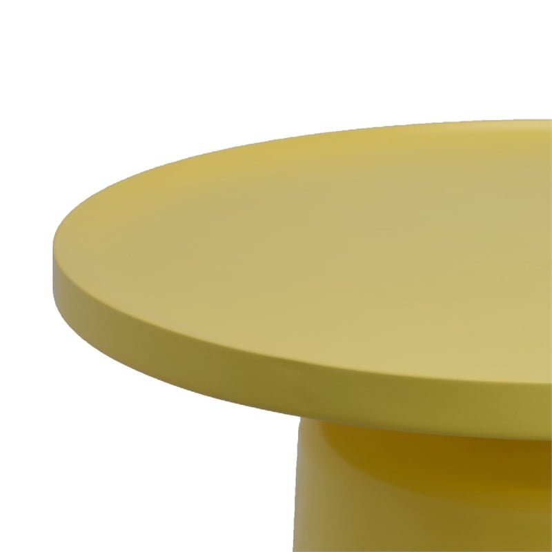 Lumia Plant Stand- Yellow Metal- Minimalist Round Top- 28 Inch