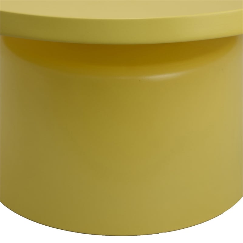 Lumia Plant Stand- Yellow Metal- Minimalist Round Top- 28 Inch